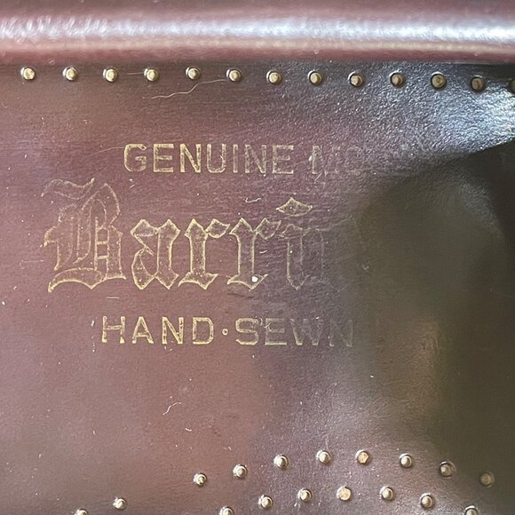 Barrie Men’s Burgundy Leather Hand-Sewn Penny Loafers Slip-On Shoes Size 9.5 - Picture 8 of 10